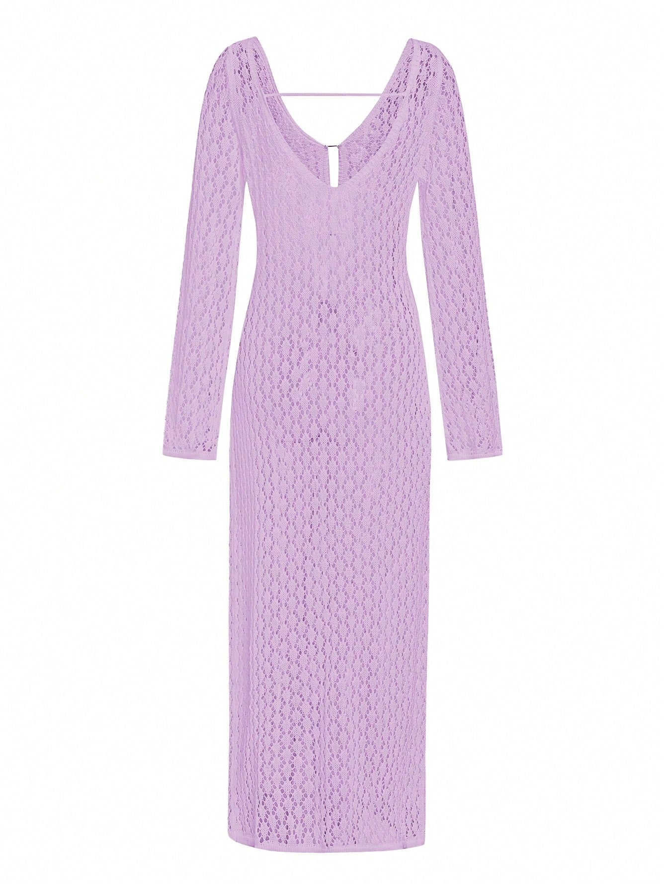 Be the center of attention in our Chic Women's Deep V-Neck Hollow-Out Long Sleeve Sweater Dress. The deep v-neck and hollow-out design add a sexy touch to this cozy sweater dress. Perfect for a night out or a casual date, this dress will make you feel confident and stylish. (Warning: may attract too much attention!)