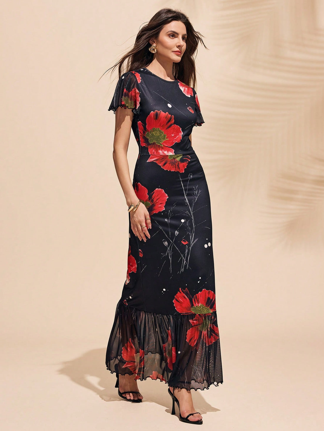 Effortlessly chic meets playful and stylish in this knit patchwork mesh dress. With a unique print and comfortable fit, this dress is perfect for any occasion. Make a statement and stand out with effortless style.