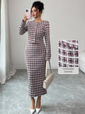 Elevate your seasonal style with this charming two-piece set that's practically made for cozy date nights. The luxuriously soft wool blend cardigan drapes beautifully over a timeless plaid skirt, creating an effortlessly put-together look that transitions seamlessly from autumn strolls to winter gatherings. Perfect for anyone who believes that looking fabulous and feeling comfortable aren't mutually exclusive. Layer it, style it, love it—this set is your new go-to for making an impression when the weather t