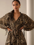 Turn heads this summer with our chic leopard print dress featuring playful lantern sleeves and a flirty ruffled hem. Lightweight and breezy, it’s perfect for effortless style whether you’re out for brunch or dancing under the sun. Embrace your wild side with a dress that’s as fun as you are!