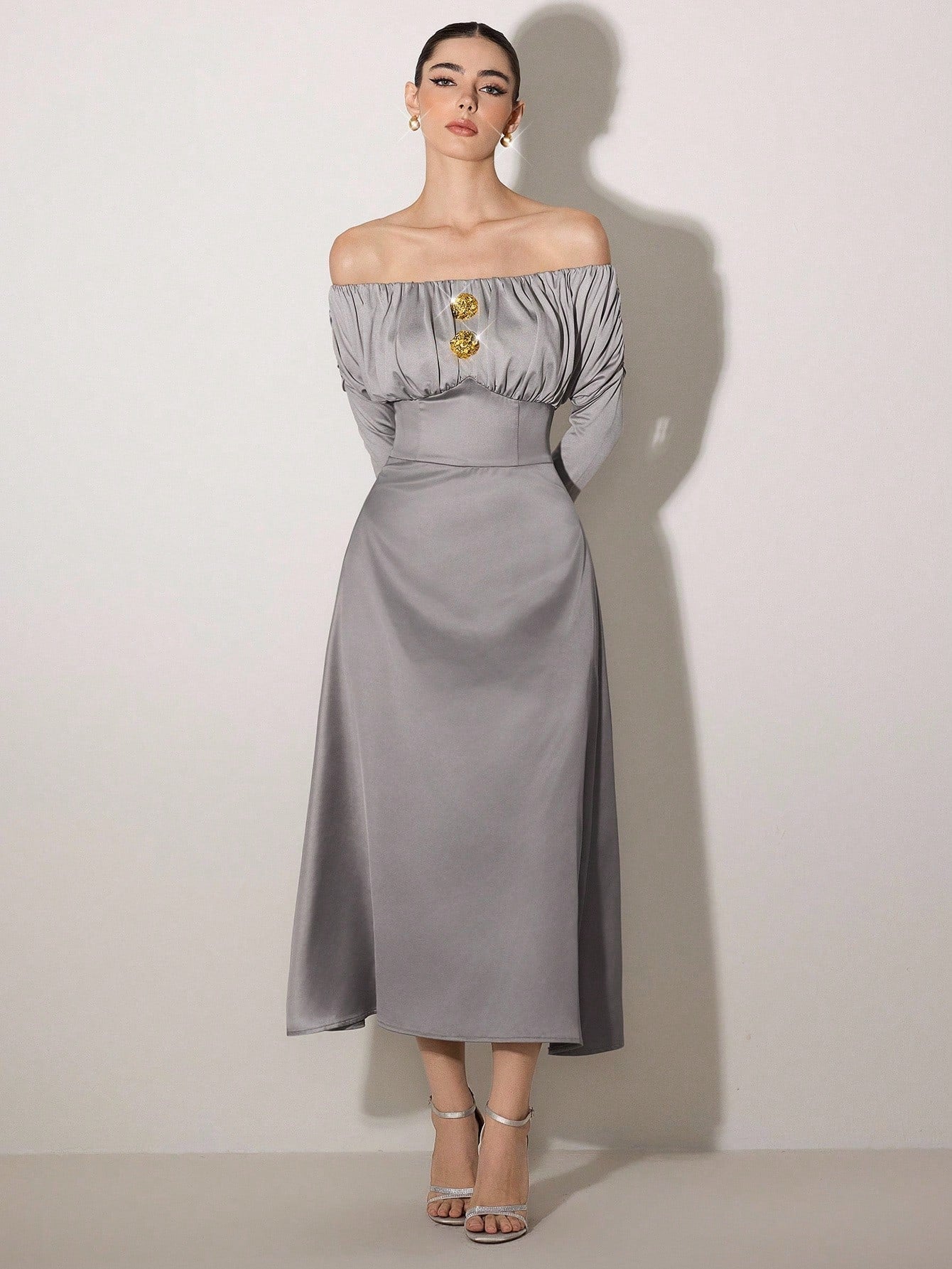 Slip into effortless elegance with this chic off-shoulder dress that's ready for anything. The timeless solid color and relaxed silhouette make it your go-to piece for casual outings, weekend brunches, or laid-back dates. The off-shoulder neckline adds just the right touch of flirtation without trying too hard. Comfortable, versatile, and undeniably stylish—this dress proves that looking put-together doesn't require complicated fashion rules. Pair it with sneakers for a chill vibe or dress it up with heels