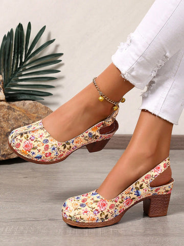 Step out in style with these chic women's retro round toe high heel sandals. Featuring a playful buckle strap, they add a trendy twist to any outfit while providing a secure fit. Perfect for turning heads at parties or elevating your everyday look with a touch of vintage flair.