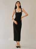 Add some playful edge to your wardrobe with our Chic Women's Sleeveless Knitted Dress! Featuring a stylish cutout back and a bold black and white color block design, this dress is perfect for any occasion. So go ahead, make a statement and rock this unique and fun dress.