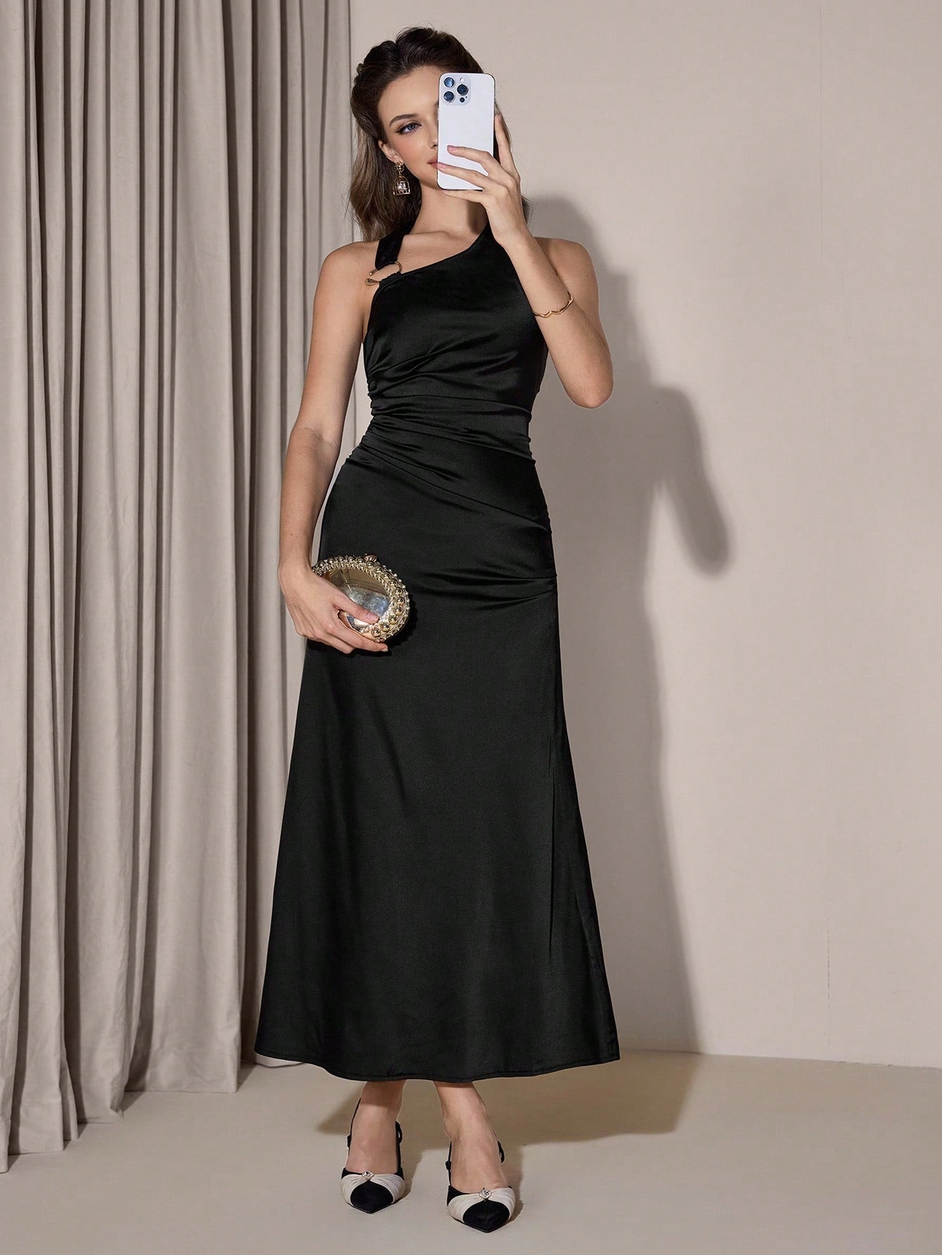 Effortless elegance meets everyday wear with this sleek sleeveless dress. The timeless solid color and graceful pleated detailing create a flattering silhouette that transitions seamlessly from office to evening plans. Cut to a versatile mid-length, it's the perfect canvas for styling with your favorite accessories. Whether you're dressing it up with heels or keeping it casual with sneakers, this chic piece proves that simple sophistication never goes out of style.