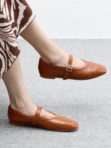 Step into effortless style with these chic slip-on shoes that blend comfort and contemporary flair. Featuring a modern square toe silhouette, decorative buckle strap, and eye-catching hollow design details, they're perfect for casual outings or laid-back days. The slip-on construction means zero fuss—just slide them on and go. Whether you're running errands or meeting friends, these versatile shoes deliver that "I woke up like this" vibe while keeping your feet happy and your look on point.