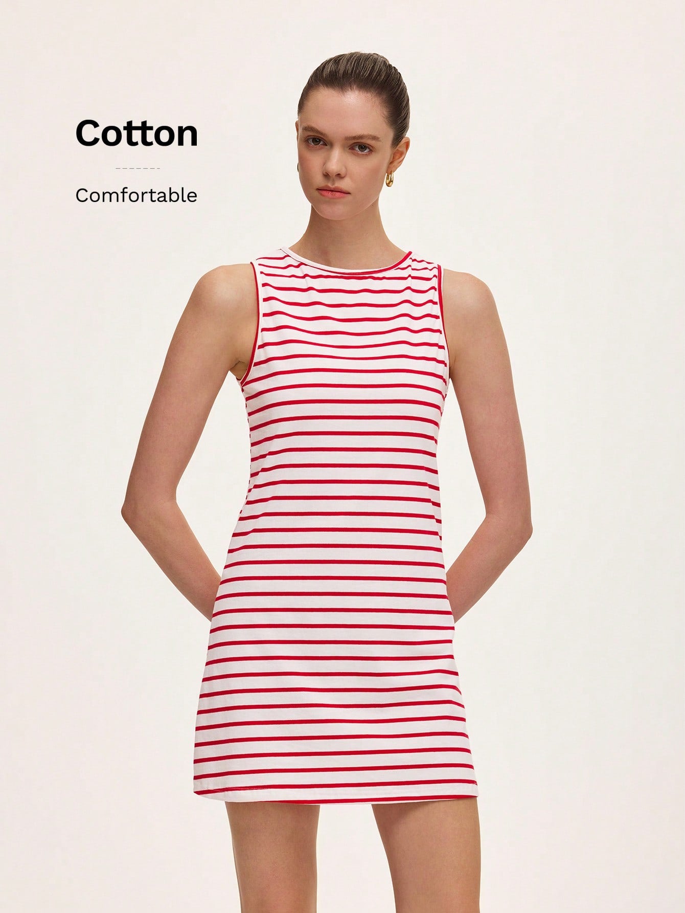 Step out in style with this chic women's striped sleeveless dress, blending vintage charm with casual comfort. Its playful stripes and breezy design make it perfect for effortless, all-day wear. Whether you're headed to brunch or a sunny stroll, this dress adds a fun, timeless touch to your wardrobe.