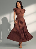 Step into style with this chic tiered ruffle hem dress, designed to bring a flirty bounce to your every move. The playful cap sleeves add a touch of charm, making it perfect for effortless daytime elegance or a fun night out. Embrace comfort and confidence wrapped in feminine layers that love to twirl. Perfect for those who adore a mix of sophistication and sweet whimsy.