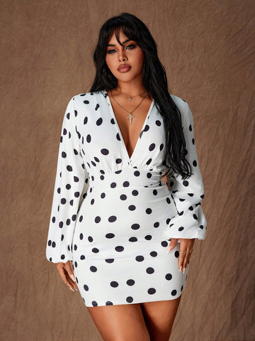 Turn heads in this fabulous V-neck bodycon dress that perfectly blends feminine charm with modern edge. The playful polka dot floral pattern brings instant personality, while the cinched waist flatters your silhouette beautifully. Puffy sleeves add a touch of whimsy and dimension, making this dress your go-to pick for date nights, brunch dates, or whenever you want to feel effortlessly chic. Versatile enough to dress up or down, it's the wardrobe essential that does all the heavy lifting for you.