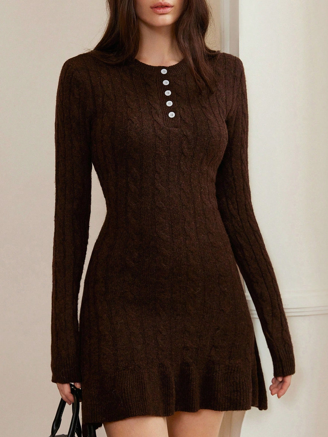 Step into cozy chic with this Wool Blend Fish Tail Knit Dress, perfect for autumn and winter vibes. Its soft wool blend keeps you warm while the playful fishtail hem adds a flirty twist to your cold-weather wardrobe. Effortlessly stylish and snug, it's your go-to for turning heads and staying comfy all season long.