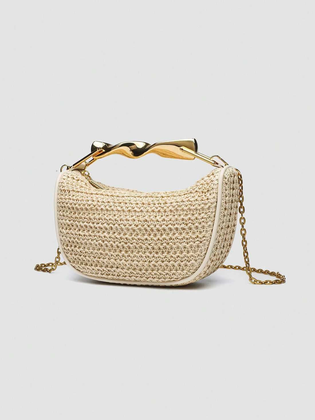 Add a splash of sunshine to your summer style with this chic woven mini crossbody bag! Featuring a sleek metal handle, it’s the perfect companion for beach days and sunny adventures. Lightweight and easy to carry, this playful accessory keeps your essentials close while adding a touch of effortless charm to any outfit. Ready, set, summer!