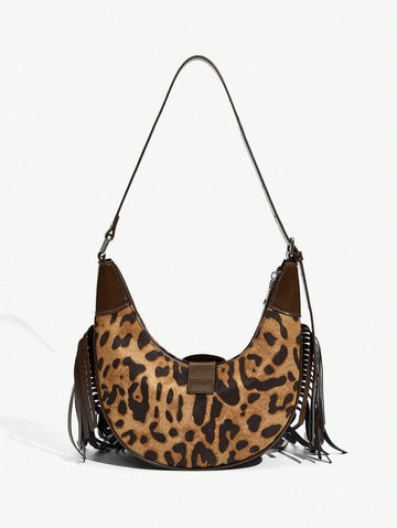 Step out in style with this Chic Y2K Cow Print Hobo Bag, perfect for trendy girls who love vintage vibes. The playful cow print paired with rivet detailing and fun tassels adds a trendy, retro flair to any outfit. Lightweight and roomy, it’s ideal for carrying your essentials while turning heads wherever you go. Embrace the perfect mix of edgy and cute with this unforgettable accessory.