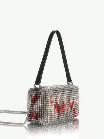 Carry your essentials in style with the Chic Y2K Diamond Love Evening Bag! Perfect for parties, prom, and date nights, this bag exudes elegance and sophistication. With its unique diamond-shaped design and stunning embellishments, this bag will surely turn heads and make you feel like the star of the night.