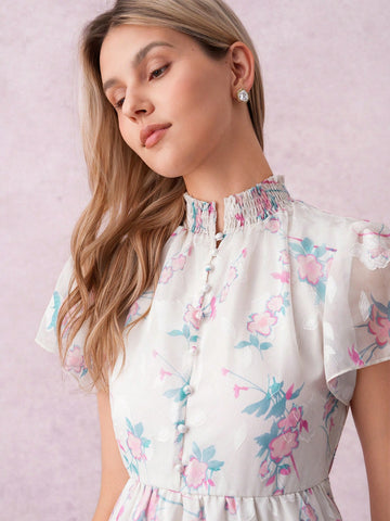Step into spring with this playful yellow floral dress that brightens any day. Featuring a flattering V-neck and a breezy, flowy silhouette, it moves with you from romantic dates to sunny vacations and special gatherings. Light and effortlessly chic, it’s your go-to for a burst of sunshine wherever you go.