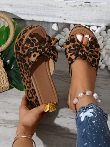 Introducing our Chic Yellow Leopard Print Wedge Sandals with Bow - perfect for those who want to add a touch of playfulness to their summer looks! The stylish leopard print adds a fun twist to any outfit, while the comfortable wedge heel provides a subtle lift. Say hello to your new go-to summer sandals!