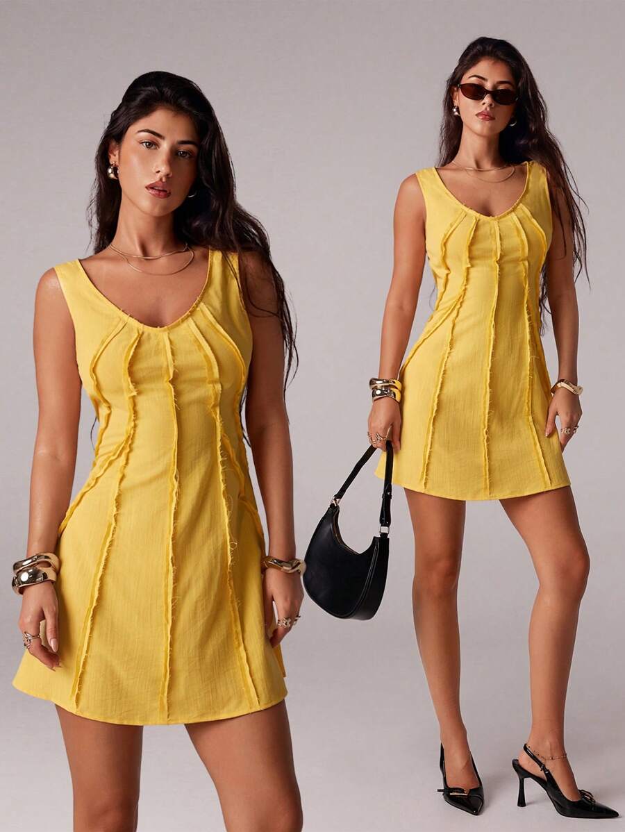 Illuminate Every Occasion in Our Chic Yellow Mini Dress!

Experience the breathtaking fusion of vibrant seasonal energy and sharp, modern tailoring. This stunning yellow mini dress is meticulously designed for the woman who seeks a luminous, high-fashion aesthetic—offering a high-energy silhouette that transitions seamlessly from the spotlight of a prom night to the relaxed charm of a weekend city stroll.

Radiant Solar Yellow Palette: Crafted in a bold, optimistic yellow hue, this dress is engineered to br