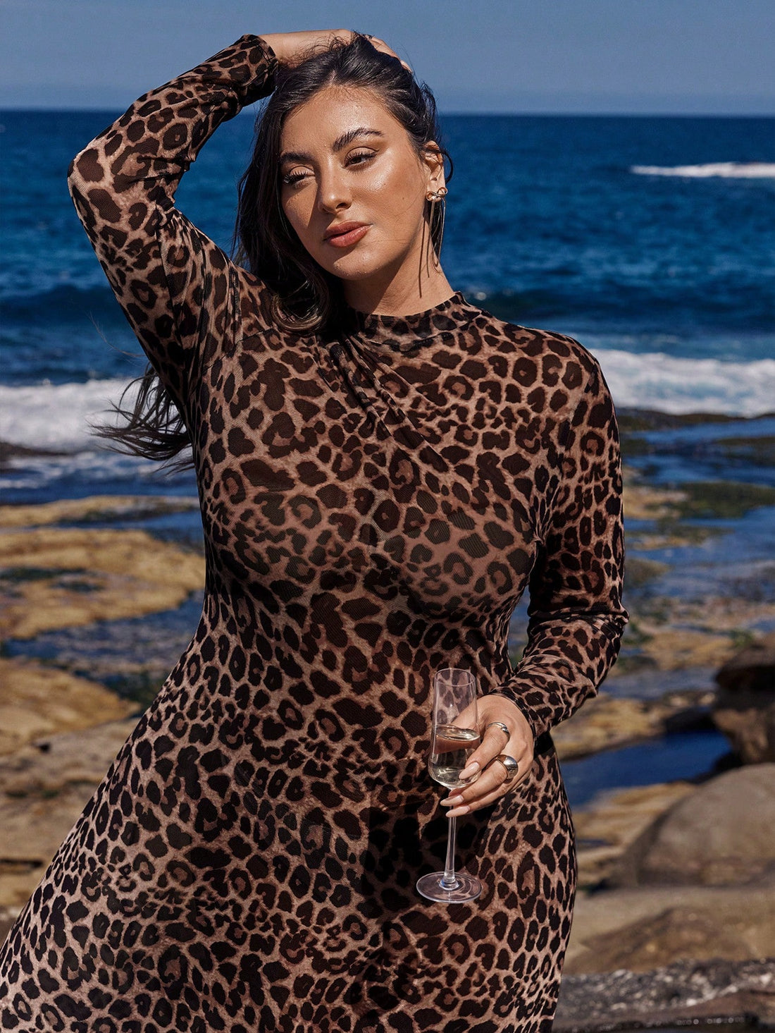 Get ready to roar in style with our Chic and Bold: Plus Size Fashionable Leopard Print Fitted Dress! This fierce dress not only showcases your curves with its fitted silhouette, but also adds a touch of wildness to your wardrobe. Stand out from the crowd and embrace your inner fashion predator with this must-have piece.