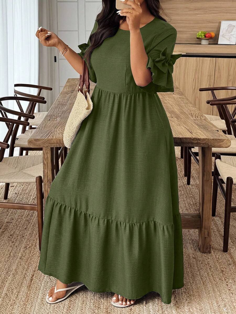 Slip into effortless elegance with this plus-size short sleeve dress that proves comfort and style are the ultimate power couple. Designed for real bodies and real life, this chic piece features a flattering silhouette that moves with you, whether you're conquering the workday or enjoying weekend adventures. The breathable short sleeves keep things cool and casual, while the thoughtful cut ensures you'll feel confident and fabulous from morning to night. Perfect for mixing and matching with your favorite ac