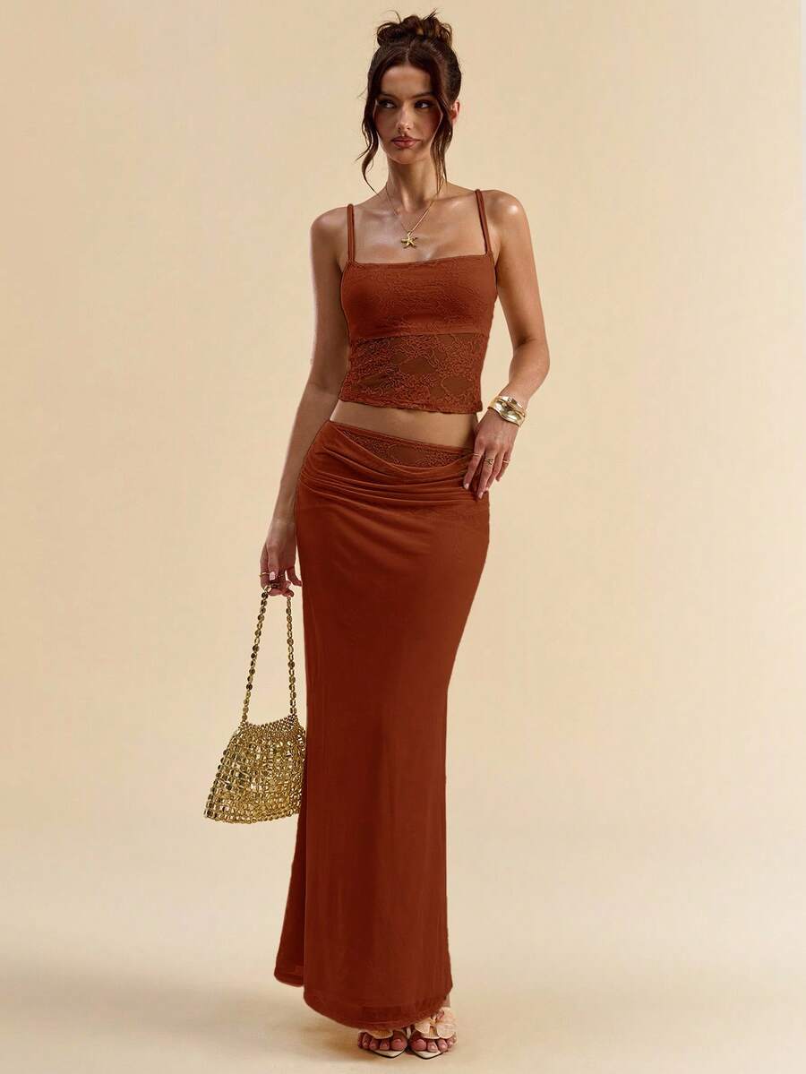 Side view of Chic and Comfortable Women's Casual Sleeveless Top & Mini Skirt Set for Summer Adventures for women co-ord styling