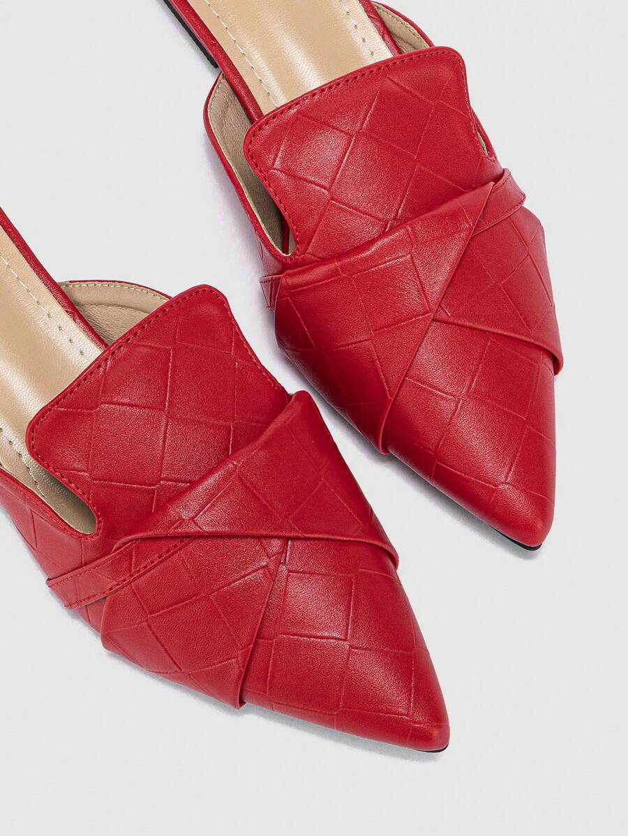 Step out in style with these chic and comfortable women's chunky heel mules. Featuring a versatile pointed toe and easy slip-on design, they blend playful sophistication with everyday ease. Perfect for dressing up or down, these flats offer the ideal mix of flair and comfort to keep you moving confidently all day long.