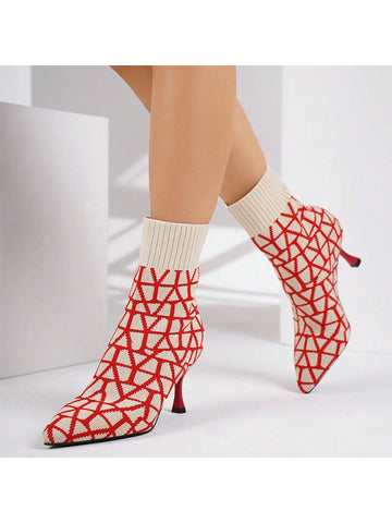 Upgrade your fall and winter style with our Chic and Cozy women's short boots. Featuring a trendy knitted material and a pointed toe design, these boots are the perfect balance of fashion and comfort. Stay stylish and warm in these must-have boots.