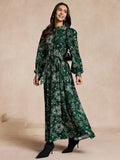 Transform into a fashionista with our Chic and Elegant Printed Long Sleeve Maxi Dress for Women. Featuring a striking print and comfortable long sleeves, this dress is perfect for any occasion. From casual gatherings to formal events, make a statement without compromising on style or comfort.