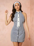 Elevate your everyday style with our Chic and Simple Open Shoulder Denim Dress. Featuring a modern open shoulder design, this dress adds a touch of femininity to any outfit. Crafted from high-quality denim, it offers both style and comfort. Perfect for any occasion, this dress is a must-have for fashion-forward women.