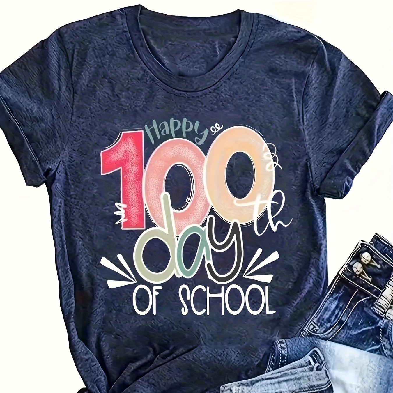 Upgrade your casual wardrobe with our chic and stylish letter neck t-shirt. This must-have piece for women's fashion features a bold letter design, short sleeves, and a comfortable fit. Express your unique style while staying comfy and trendy. Perfect for any casual occasion.