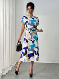 Effortlessly chic and versatile, this color block midi dress is a must-have for your spring and summer wardrobe! With its bold and playful design, it's perfect for any occasion and will keep you looking stylish. Don't miss out on this must-have dress!