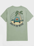 Experience ultimate relaxation and style with Chill Vibes Only. Made from soft, breathable cotton and featuring a cool palm tree print and catchy slogan, this tee is perfect for lounging or summer adventures. Let the chill vibes take over.
