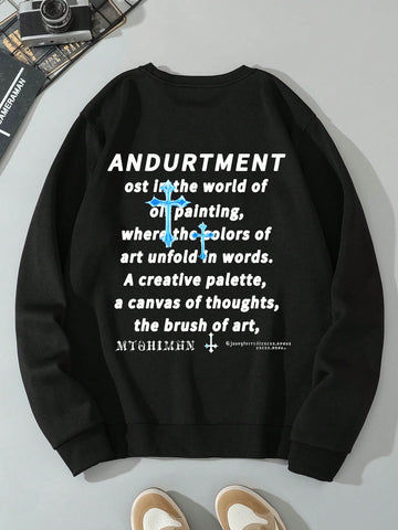 Add some chill vibes to your wardrobe with this men's slogan printed pullover sweatshirt. Made with comfort in mind, this sweatshirt features a playful slogan that is perfect for those who don't take themselves too seriously. Stay cozy and spread good vibes with this unique sweatshirt!