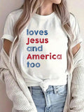 Celebrate summer and faith with this playful Christian 4th of July T-shirt for women. Featuring a vibrant 