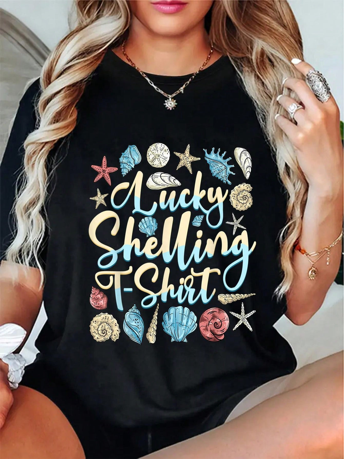 Get your coastal charm on with this Lucky Shelling Casual T-Shirt for all! Perfect for beach lovers and shell collectors alike. Make a statement with this playful, quirky tee. (Warning: May cause sudden urge to collect shells!) 🐚
