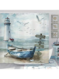 Make a splash with the Coastal Charm Shower Curtain Set! The waterproof design features an ocean beach and lighthouse pattern, adding a stylish touch to your bathroom decor. Embrace the coastal vibes and keep your bathroom looking fresh and functional.