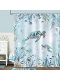 Bring the beach to your bathroom with this playful teal blue sea turtle shower curtain. Its vibrant colors and charming sea turtle design create a fun, coastal vibe that brightens your space. Perfect for adding a splash of ocean-inspired cheer to your daily routine.