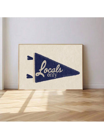 Add a touch of coastal charm to your home with this unframed canvas art featuring a dark blue beach house pennant. Perfect for nautical-inspired decor, this unique piece will bring a playful and stylish vibe to any room. No frame needed for easy hanging.