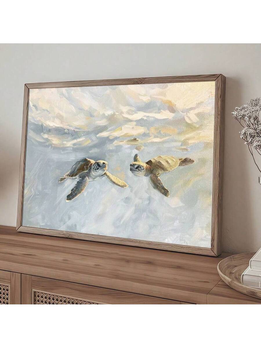 Bring serene coastal vibes into your space with this elegant watercolor sea turtle art poster. Featuring soft, flowing brushstrokes in calming hues, this unframed piece captures the graceful beauty of marine life with an artistic touch. Perfect for minimalist interiors, it complements living rooms, bedrooms, home offices, and dining areas with understated sophistication. The versatile multicolor palette works seamlessly with various decor styles, adding a peaceful focal point without overwhelming your space