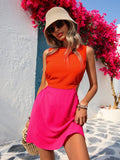 Get ready to turn heads and make a statement with our Color Block Cutout Mini Dress! This playful dress is perfect for all your summer adventures, from vacations to beach days to festivals. The unique design and vibrant colors will have you standing out in the best way possible. Stay stylish and cool this season with our must-have dress!