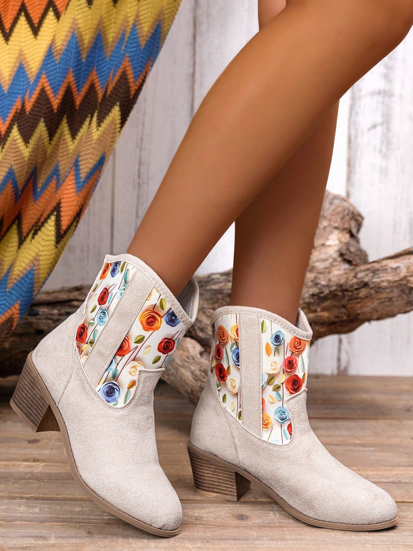 Elevate your Halloween party look with our Color Blocked Chunky Heel Short Boots. These stylish boots feature a bold color block design and chunky heels that provide the perfect balance of fashion and comfort. Step out in confidence and make a statement at your next Halloween event.