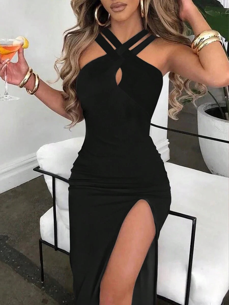 Make a statement this New Year in our Color Blocking Sleeveless Maxi Dress—where bold geometric hues meet effortless elegance. The dramatic front slit adds a flirty touch of movement, while the sleeveless silhouette keeps things cool and contemporary. Perfect for ringing in the season with confidence and style, this dress transforms any celebration into your personal runway moment.