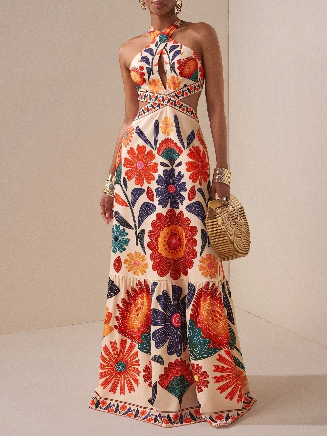 Brighten any occasion with this Colorful Cross Halter Neck Dress. Its vibrant hues and flattering halter design make it a fun choice for weddings, parties, or sunny vacations. Lightweight and stylish, it keeps you comfortable while turning heads wherever you go. Embrace the playful spirit and dance the night away in this lively dress!
