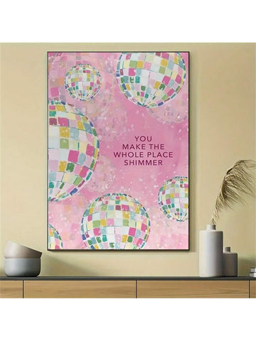 Bring the dance floor vibes to any room with this playful Colorful Disco Ball Lyrics Canvas Poster. Its vibrant design and retro flair make it a perfect statement piece for music lovers and teen spaces, adding an energetic pop of color and rhythm to your walls. Celebrate your love for music with art that grooves!