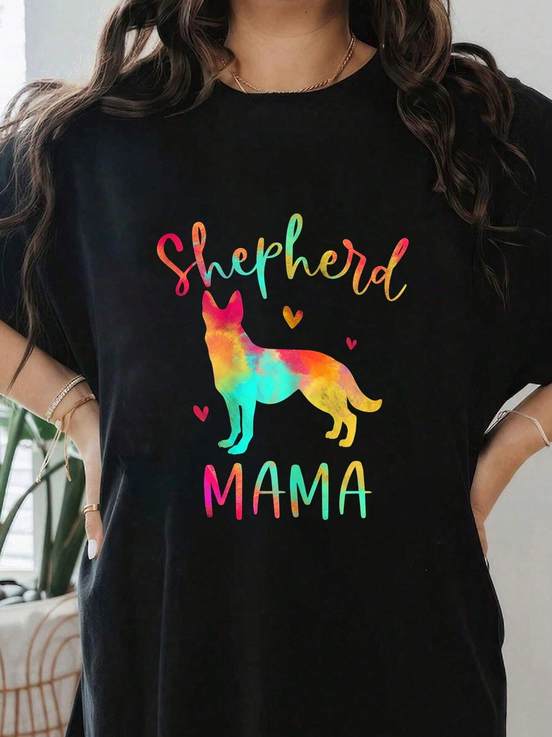 Show off your love for your furry best friend with our Colorful German Shepherd Print T-Shirt! Made for dog moms who want to add a touch of fun to their casual summer style, this shirt is sure to turn heads. Perfect for any proud dog mom out there!