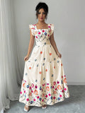 Elevate your vacation wardrobe with this vibrant printed dress, designed for effortless style and comfort. The square neckline offers a flattering, modern silhouette, while cap sleeves provide gentle coverage and a polished finish. A cinched waist creates definition and enhances your natural shape, making this piece versatile enough for casual outings, resort wear, or weekend getaways. The colorful print adds personality and pairs seamlessly with sandals, sneakers, or dressy accessories. Crafted for those w