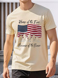 Show your patriotic spirit in style with this comfortable American Flag T-shirt! Featuring a bold 