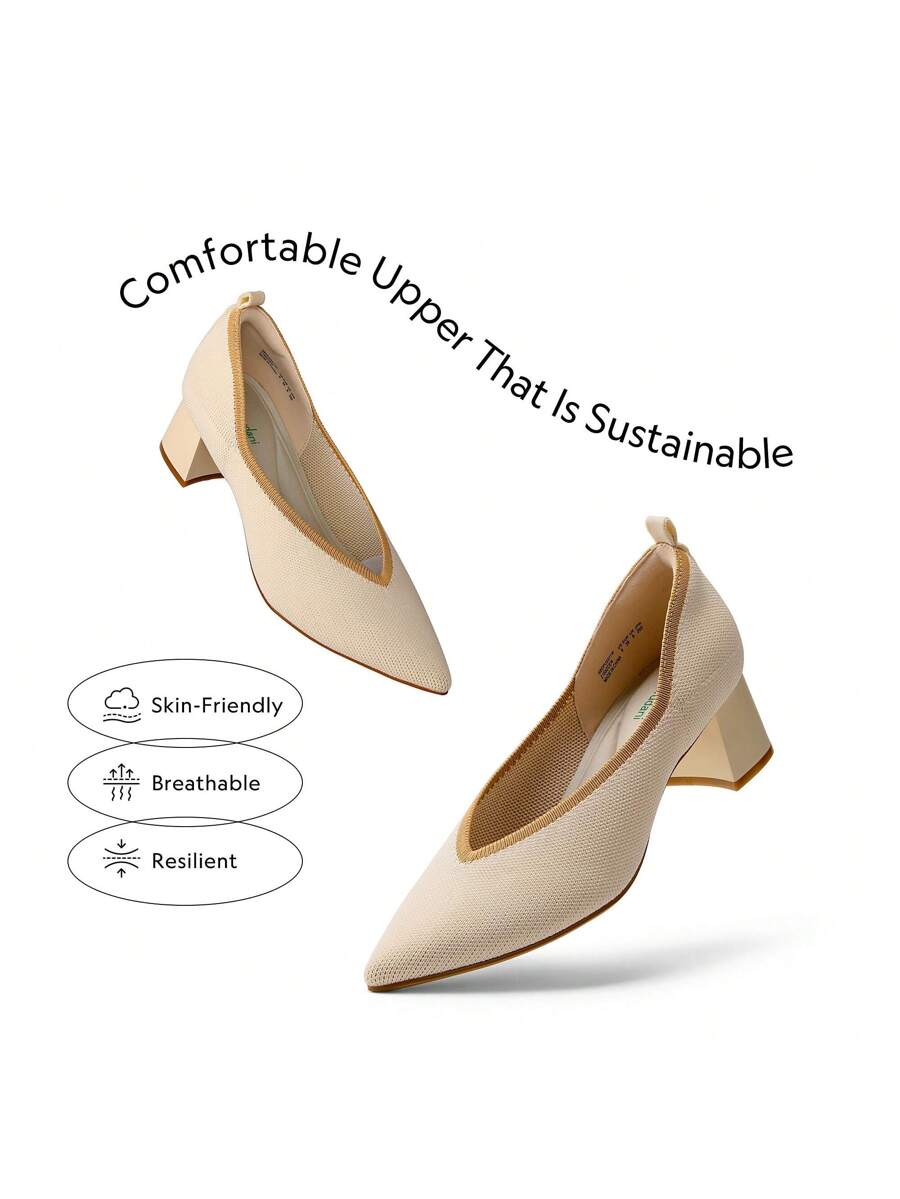 Step into effortless style with these Comfortable Knitted Chunky Low Block Heels. Designed to keep your feet happy all day, their playful knitted texture and chic pointed toe add a spark to your work or wedding outfit. The low block heel offers steady support, making them your go-to pumps for both serious business and celebratory dance floors.