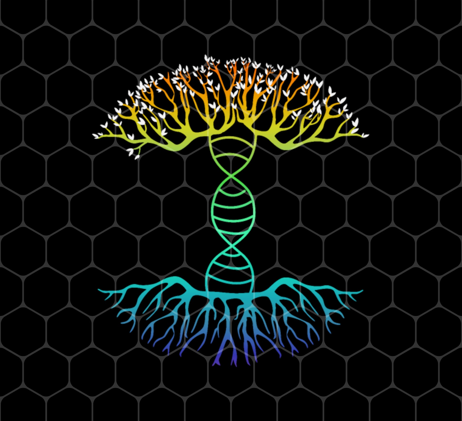 Cool DNA Tree, Abstract Tree In The Form Of A DNA Strand, Png For Shirts, Png Sublimation