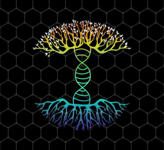 Cool DNA Tree, Abstract Tree In The Form Of A DNA Strand, Png For Shirts, Png Sublimation