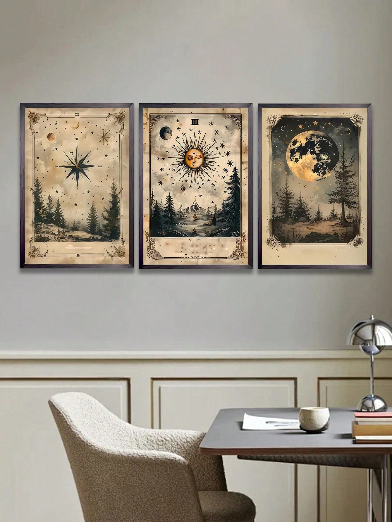 Experience the mysticism and beauty of the cosmos with our Cosmic Tarot Canvas Art. Featuring a mysterious sky and astrology-inspired design, this wall decor brings a touch of magic and wonder to any room. Elevate your space with this unique and captivating art piece.