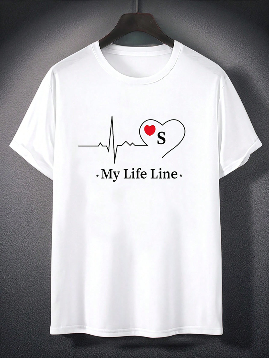 The perfect t-shirt for lovebirds! This stylish short sleeve tee features a playful heart design for Valentine's Day. Show off your love with a fun and fashionable couple's shirt. Get one for you and your sweetheart today! (Limited edition - supplies won't last!)