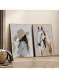 Saddle up your space with this retro aesthetic wall art set featuring a playful cowboy girl and her trusty horse. Perfect for trendy spaces, this painting set adds a touch of whimsy and charm (without the hassle of frames). Giddy up and add some character to your walls!